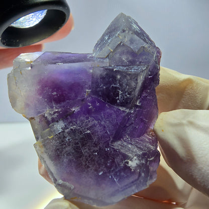 Phantom Fluorit Würfel Stufe, lila weiß Okorusu, Namibia 45*39*19mm