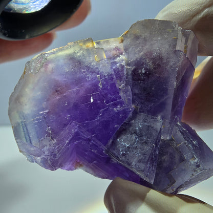 Phantom Fluorit Würfel Stufe, lila weiß Okorusu, Namibia 45*39*19mm