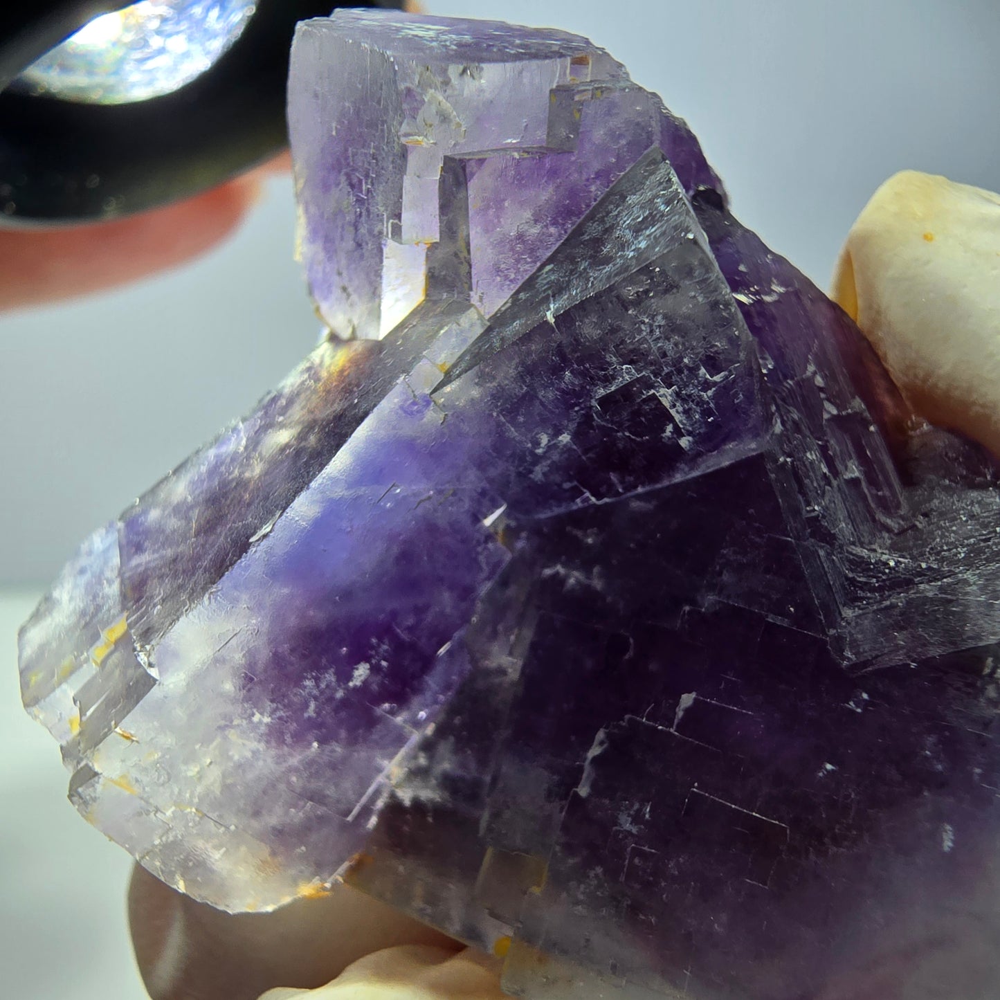 Phantom Fluorit Würfel Stufe, lila weiß Okorusu, Namibia 45*39*19mm