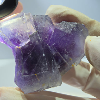 Phantom Fluorit Würfel Stufe, lila weiß Okorusu, Namibia 45*39*19mm