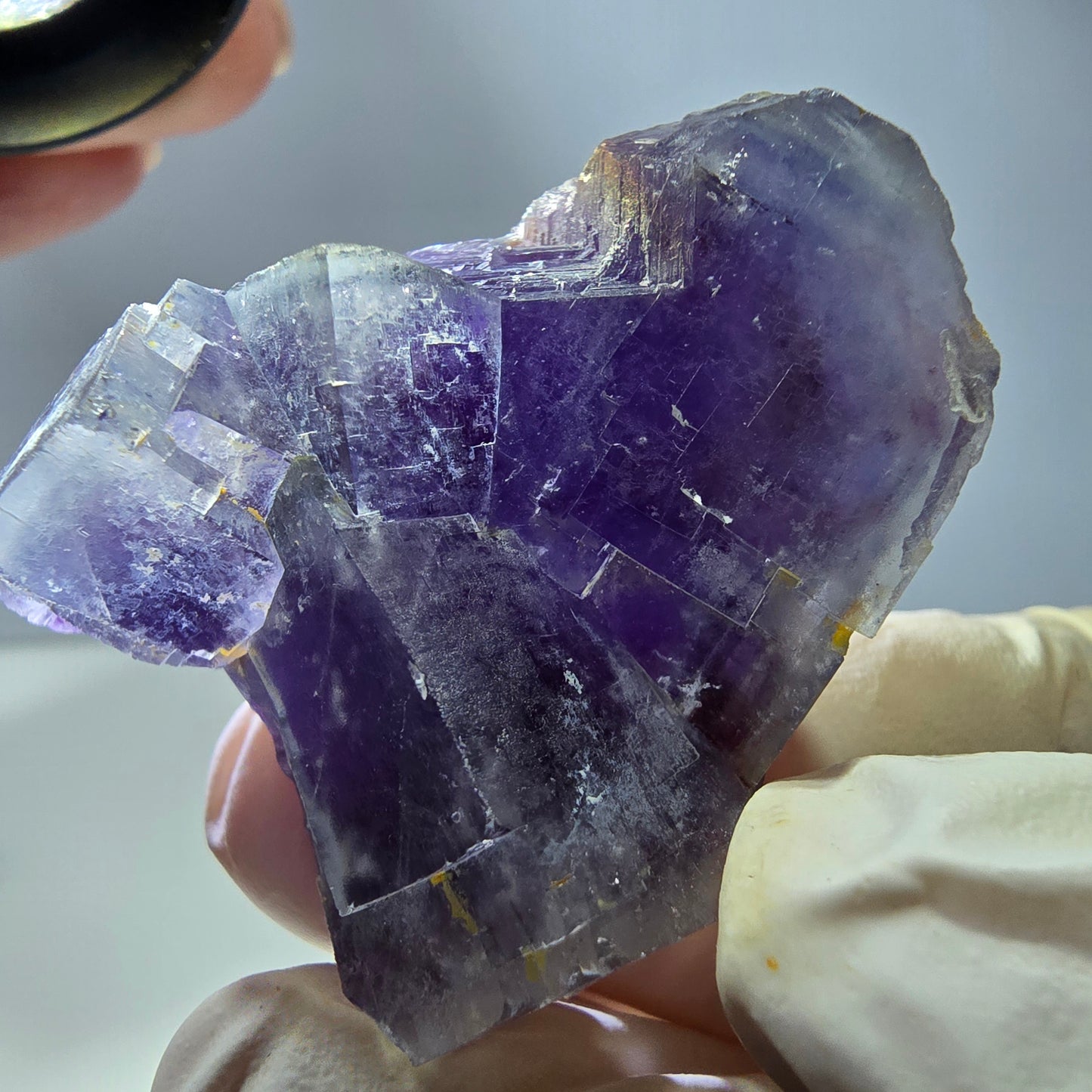 Phantom Fluorit Würfel Stufe, lila weiß Okorusu, Namibia 45*39*19mm