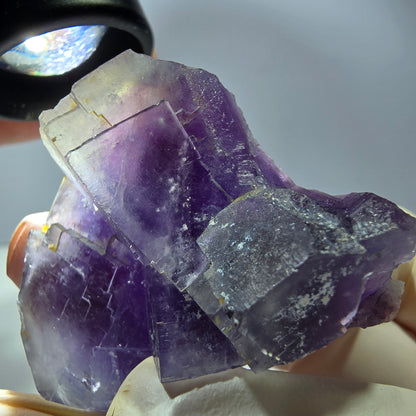 Phantom Fluorit Würfel Stufe, lila weiß Okorusu, Namibia 45*39*19mm