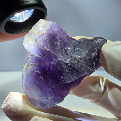 Phantom Fluorit Würfel Stufe, lila weiß Okorusu, Namibia 45*39*19mm