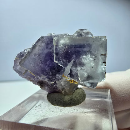 Phantom Fluorit Würfel Stufe, lila weiß Okorusu, Namibia 33*31*19mm