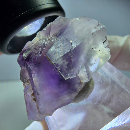 Phantom Fluorit Würfel Stufe, lila weiß Okorusu, Namibia 33*31*19mm