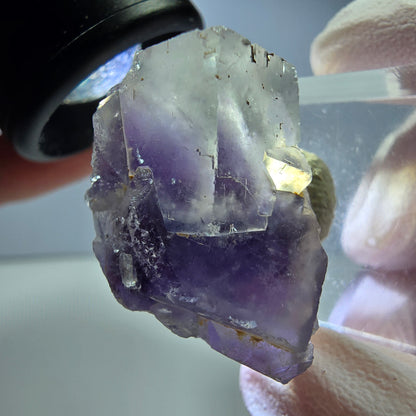 Phantom Fluorit Würfel Stufe, lila weiß Okorusu, Namibia 33*31*19mm