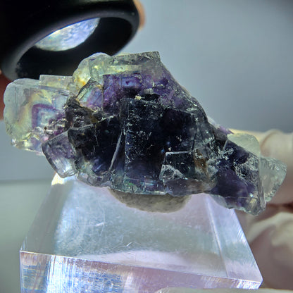 Phantom Fluorit Würfel Stufe, grün lila Okorusu, Namibia 40*20*17mm