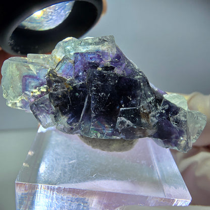 Phantom Fluorit Würfel Stufe, grün lila Okorusu, Namibia 40*20*17mm