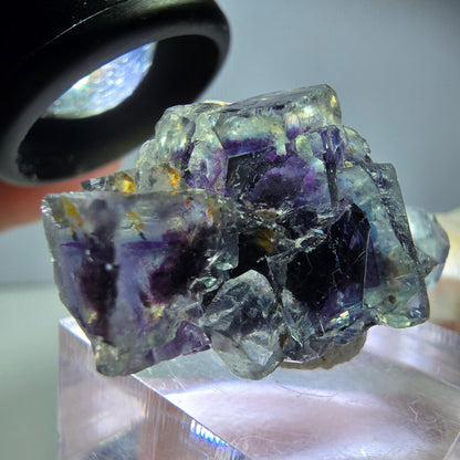 Phantom Fluorit Würfel Stufe, grün lila Okorusu, Namibia 40*20*17mm