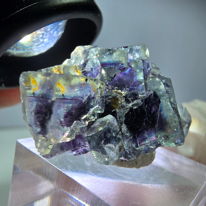 Phantom Fluorit Würfel Stufe, grün lila Okorusu, Namibia 40*20*17mm