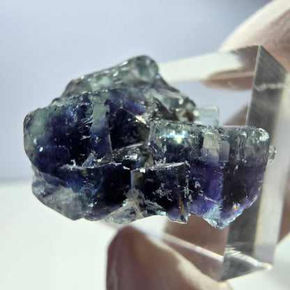 Phantom Fluorit Würfel Stufe, grün lila Okorusu, Namibia 40*20*17mm