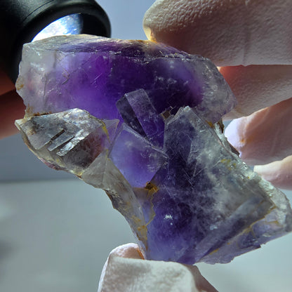 Phantom Fluorit Würfel Stufe, lila weiß Okorusu, Namibia 49*33*17mm