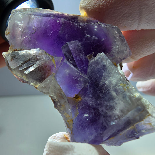 Phantom Fluorit Würfel Stufe, lila weiß Okorusu, Namibia 49*33*17mm