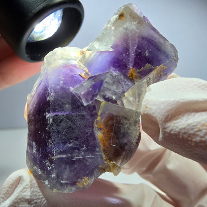 Phantom Fluorit Würfel Stufe, lila weiß Okorusu, Namibia 49*33*17mm