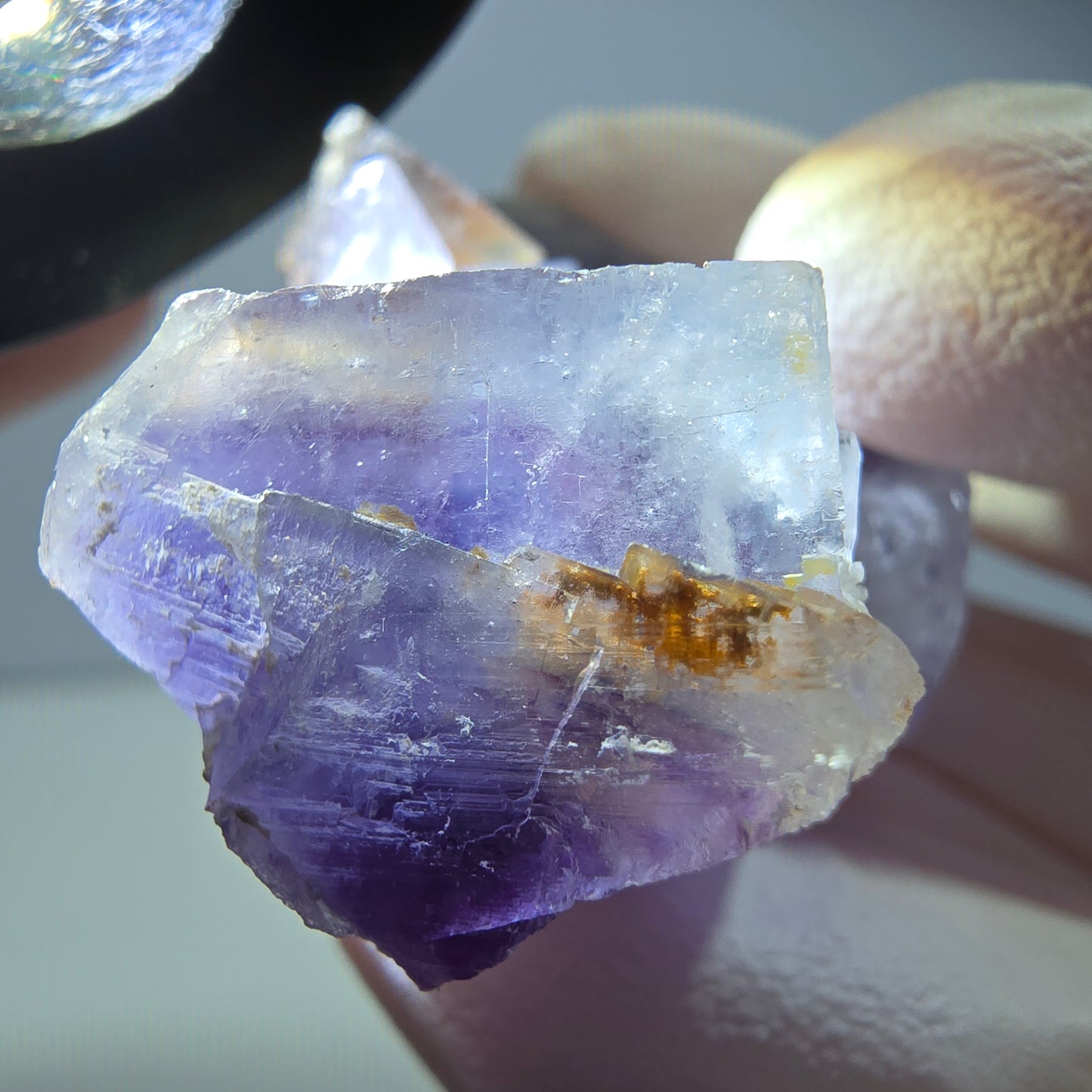 Phantom Fluorit Würfel Stufe, lila weiß Okorusu, Namibia 49*33*17mm