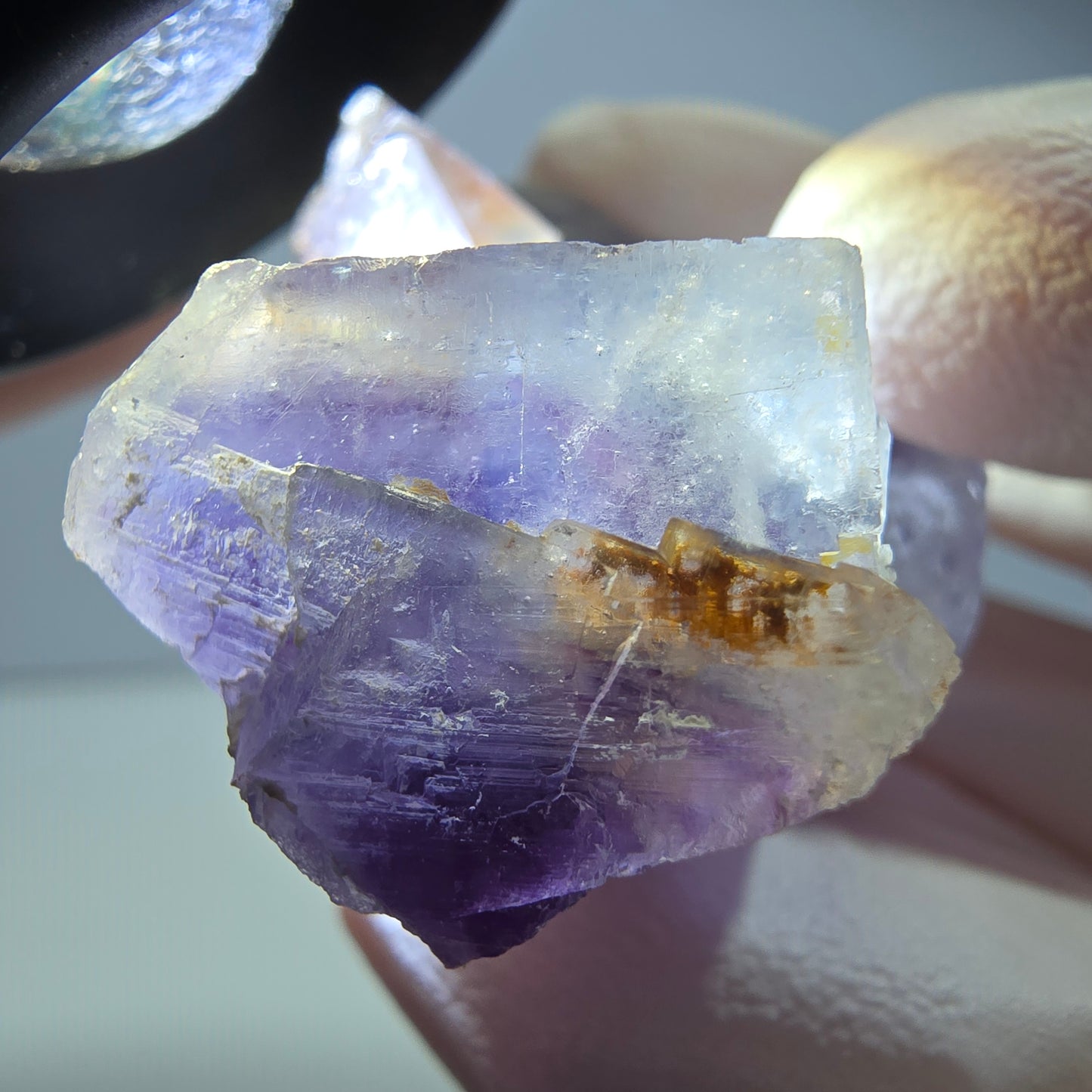 Phantom Fluorit Würfel Stufe, lila weiß Okorusu, Namibia 49*33*17mm