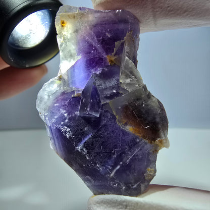 Phantom Fluorit Würfel Stufe, lila weiß Okorusu, Namibia 49*33*17mm