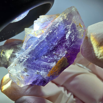 Phantom Fluorit Würfel Stufe, lila weiß Okorusu, Namibia 49*33*17mm