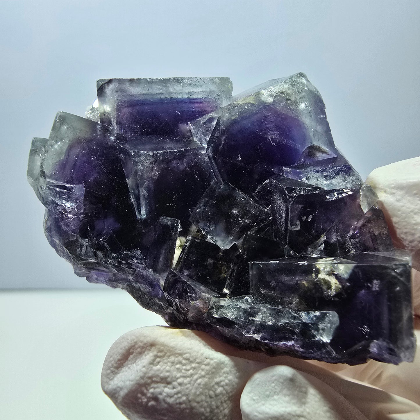 Phantom Fluorit Würfel Stufe, lila blau Okorusu, Namibia 49*39*20mm