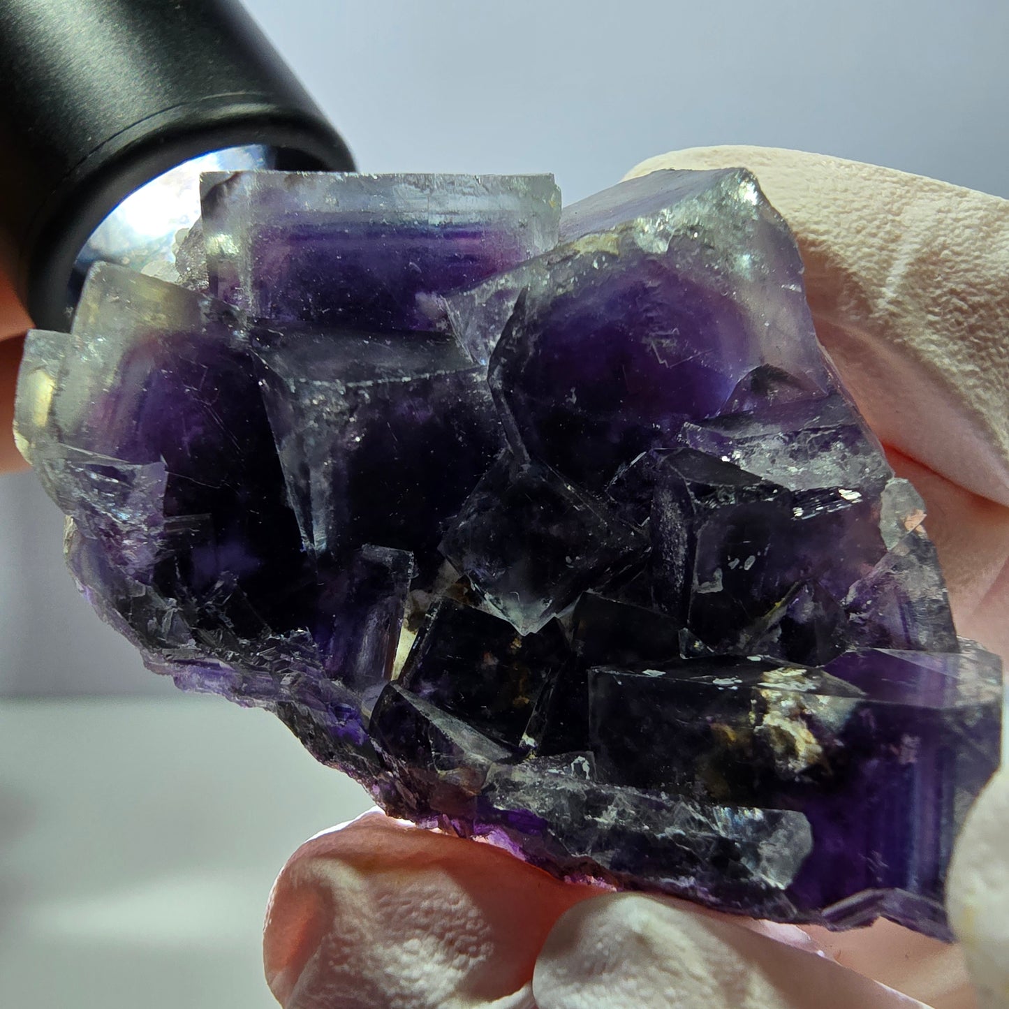 Phantom Fluorit Würfel Stufe, lila blau Okorusu, Namibia 49*39*20mm