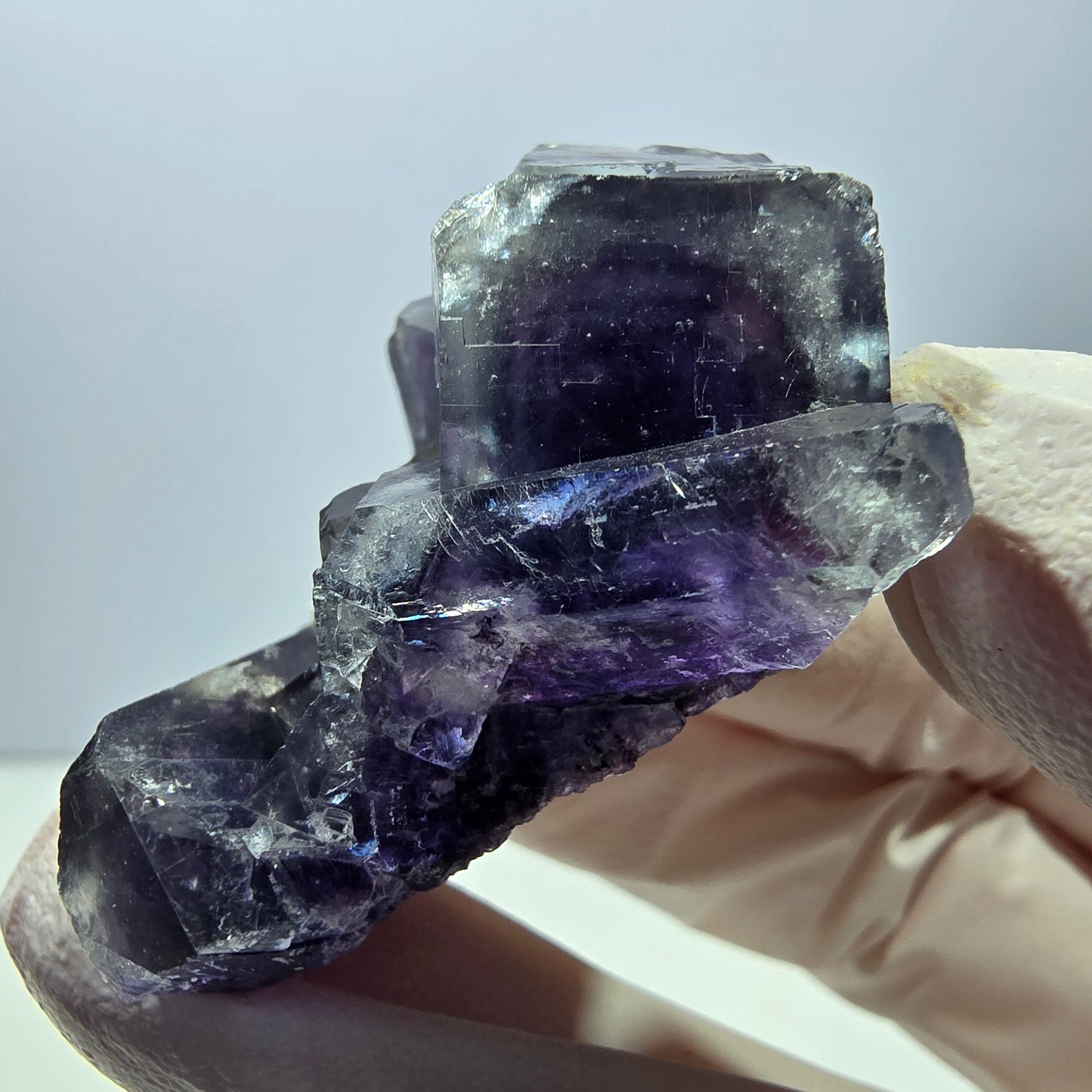 Phantom Fluorit Würfel Stufe, lila blau Okorusu, Namibia 49*39*20mm