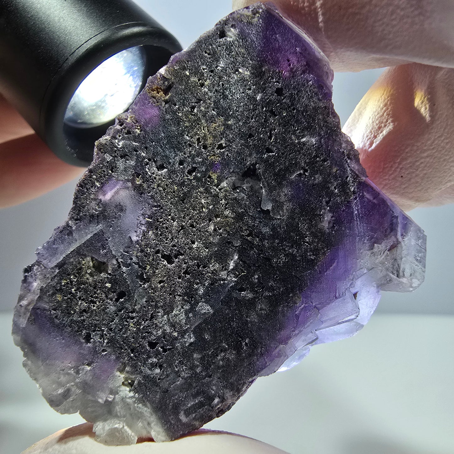 Phantom Fluorit Würfel Stufe, lila blau Okorusu, Namibia 49*39*20mm