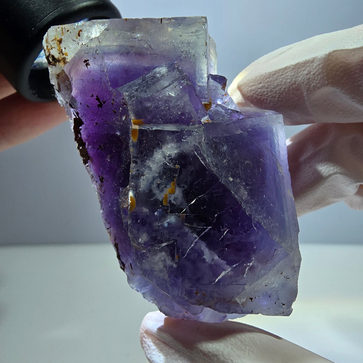 Phantom Fluorit Würfel Stufe, lila blau Okorusu, Namibia 61*40*29mm