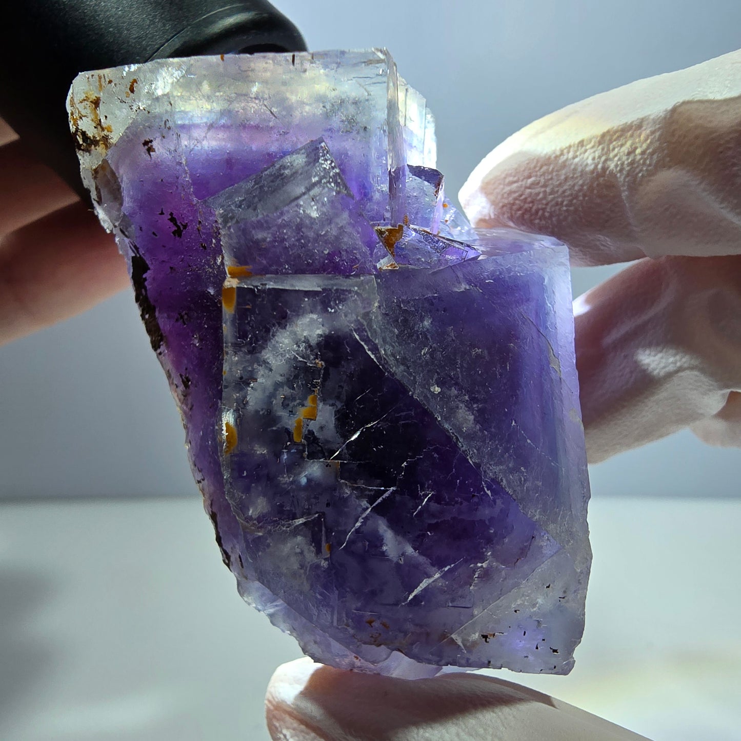 Phantom Fluorit Würfel Stufe, lila blau Okorusu, Namibia 61*40*29mm