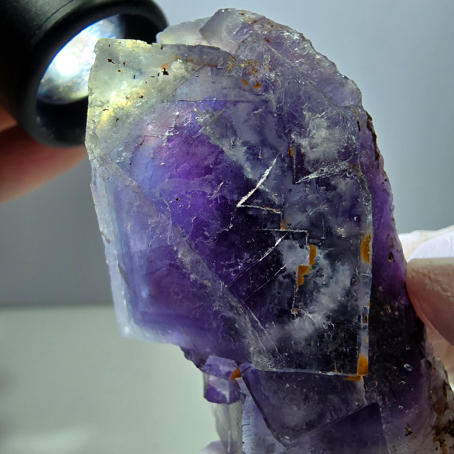 Phantom Fluorit Würfel Stufe, lila blau Okorusu, Namibia 61*40*29mm