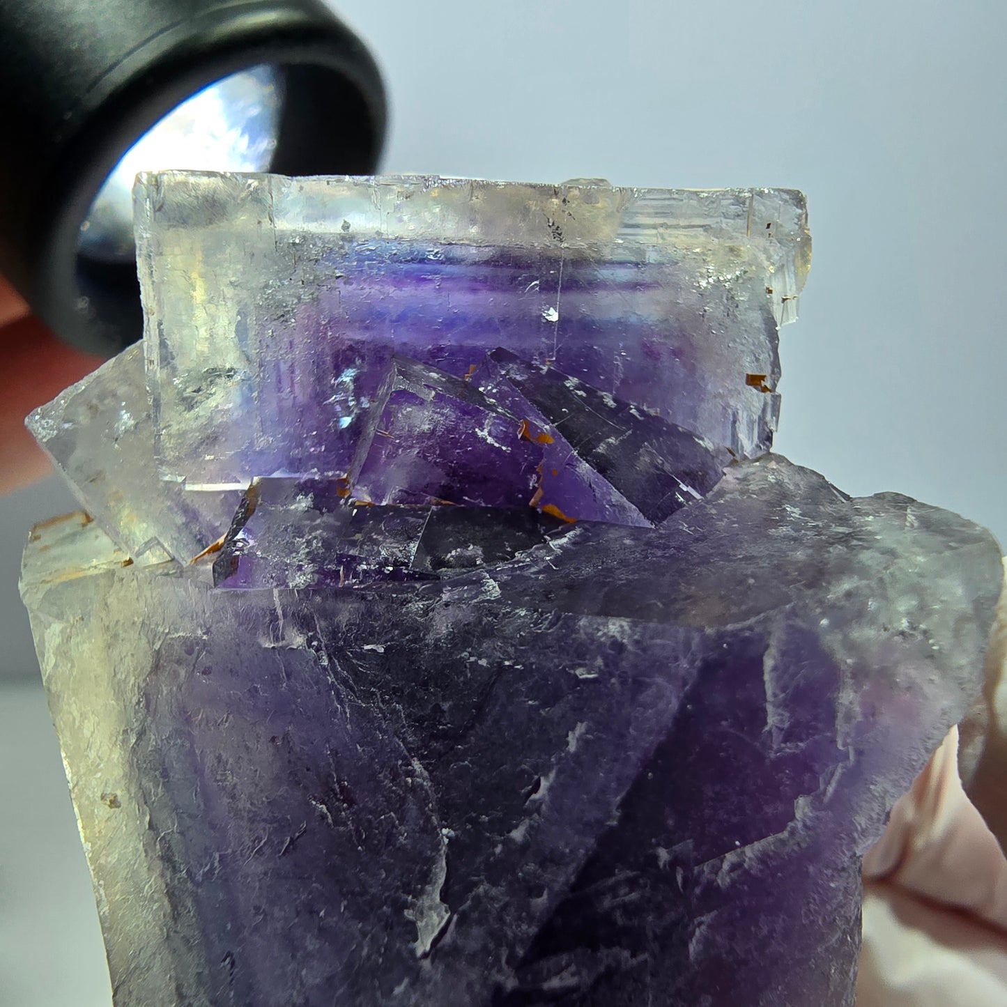 Phantom Fluorit Würfel Stufe, lila blau Okorusu, Namibia 61*40*29mm