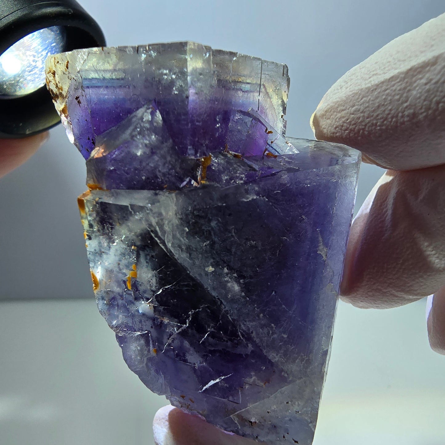 Phantom Fluorit Würfel Stufe, lila blau Okorusu, Namibia 61*40*29mm