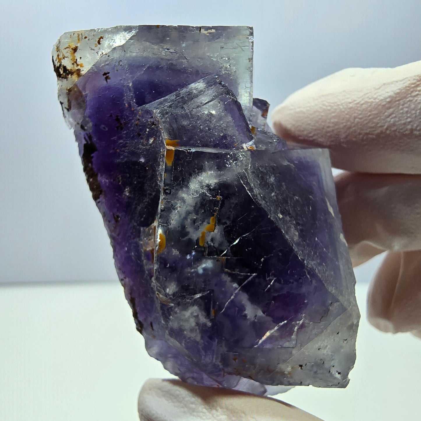 Phantom Fluorit Würfel Stufe, lila blau Okorusu, Namibia 61*40*29mm