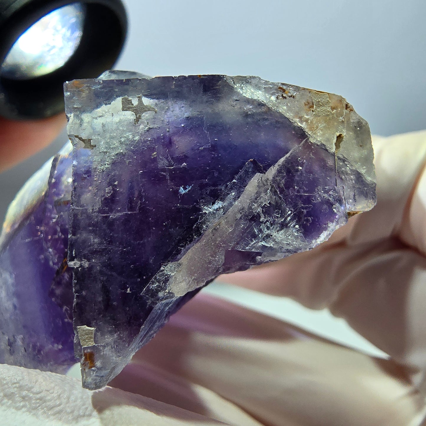 Phantom Fluorit Würfel Stufe, lila blau Okorusu, Namibia 61*40*29mm