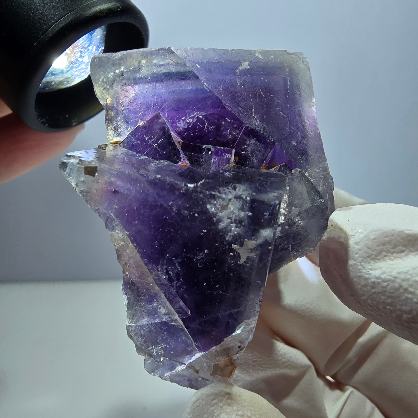 Phantom Fluorit Würfel Stufe, lila blau Okorusu, Namibia 61*40*29mm