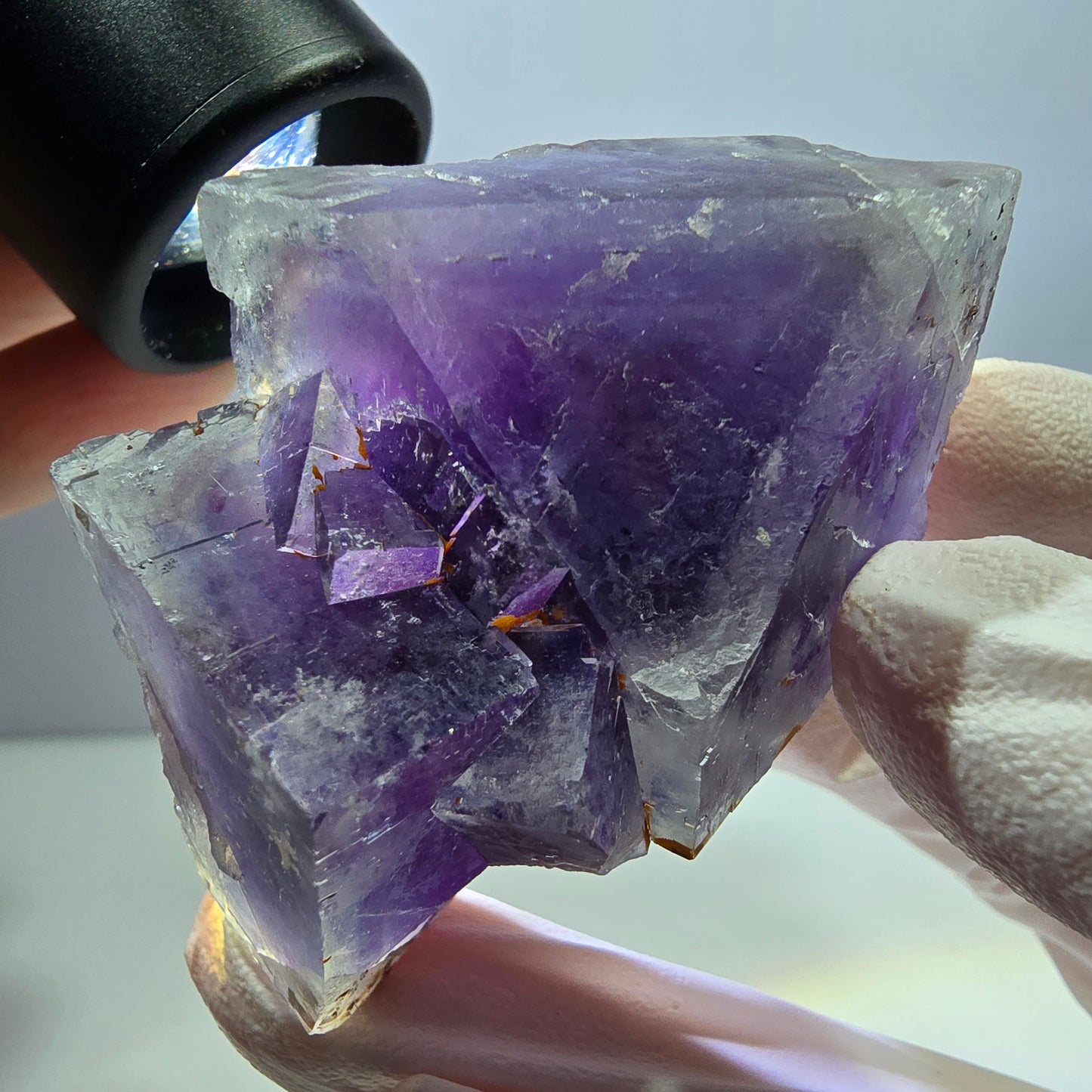 Phantom Fluorit Würfel Stufe, lila blau Okorusu, Namibia 61*40*29mm