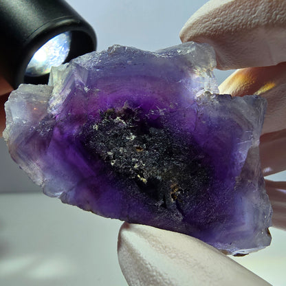 Phantom Fluorit Würfel Stufe, lila blau Okorusu, Namibia 61*40*29mm