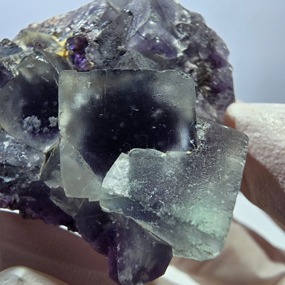 Phantom Fluorit Würfel Stufe, grün lila Okorusu, Namibia 43*44*20mm