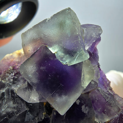 Phantom Fluorit Würfel Stufe, grün lila Okorusu, Namibia 43*44*20mm