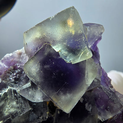 Phantom Fluorit Würfel Stufe, grün lila Okorusu, Namibia 43*44*20mm