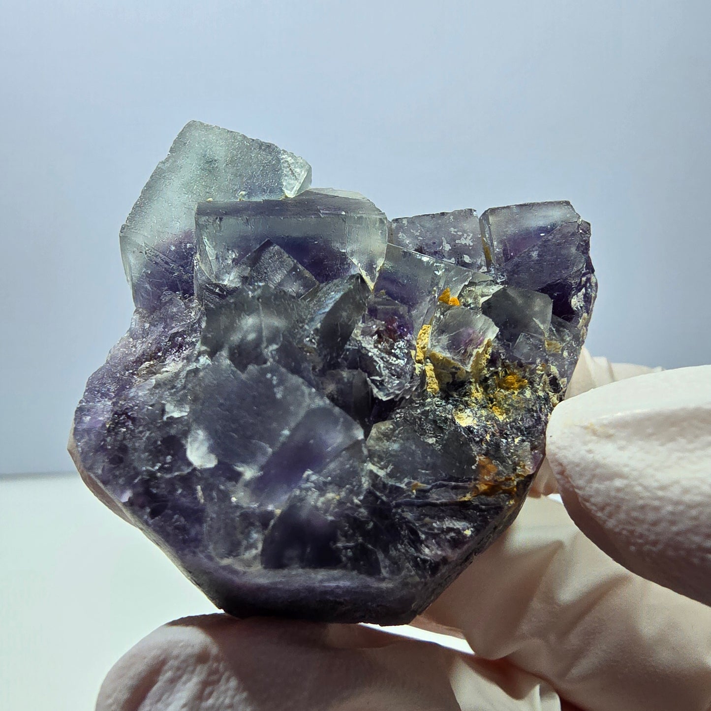 Phantom Fluorit Würfel Stufe, grün lila Okorusu, Namibia 43*44*20mm