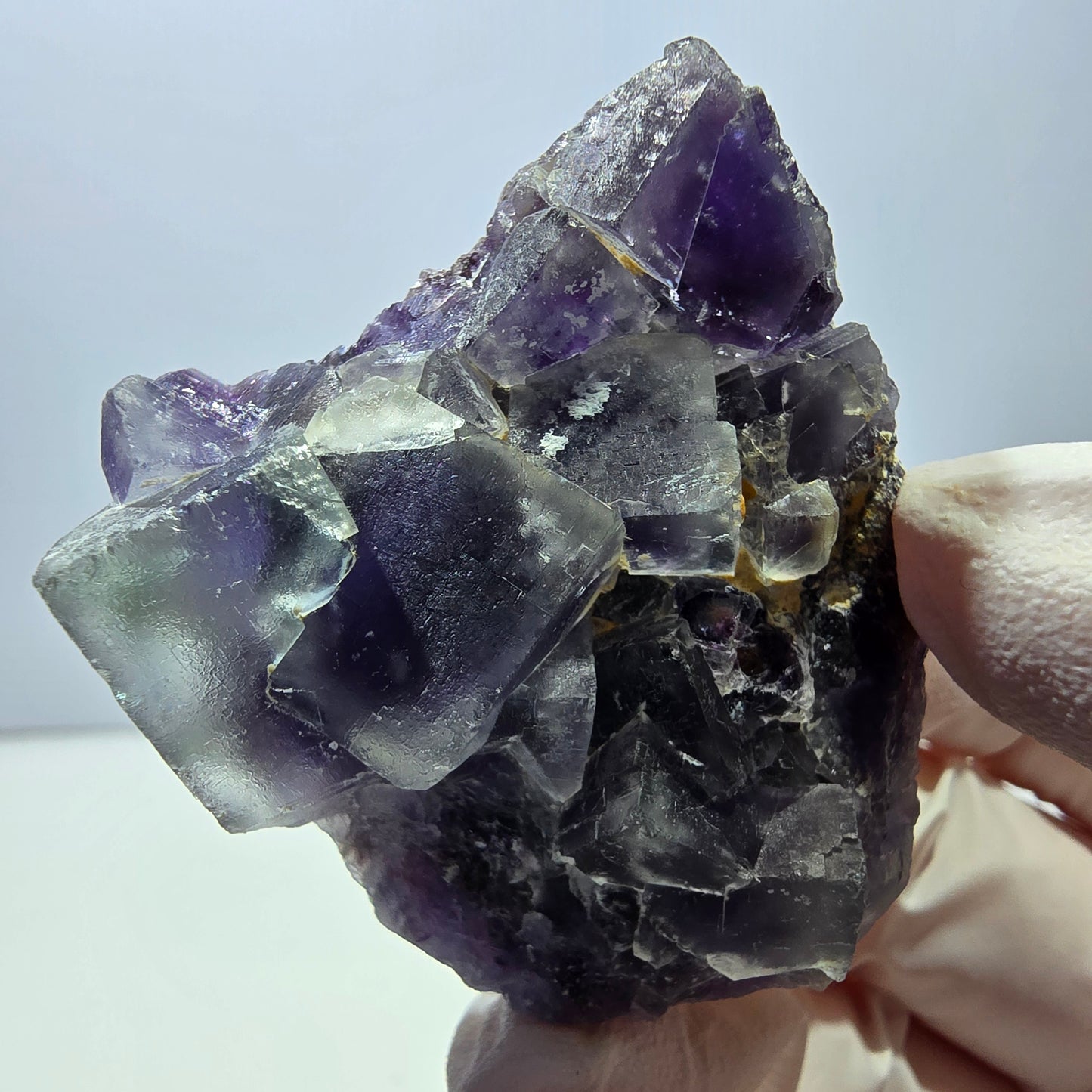 Phantom Fluorit Würfel Stufe, grün lila Okorusu, Namibia 43*44*20mm