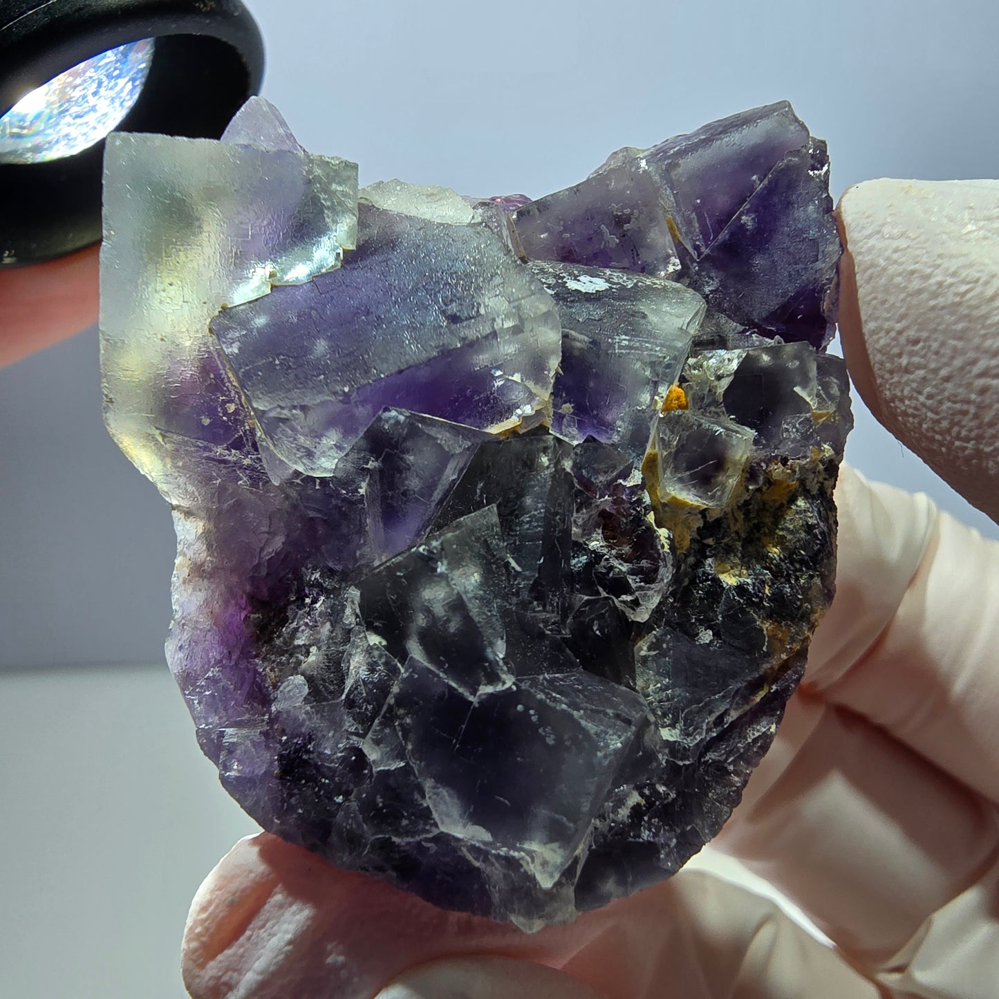 Phantom Fluorit Würfel Stufe, grün lila Okorusu, Namibia 43*44*20mm