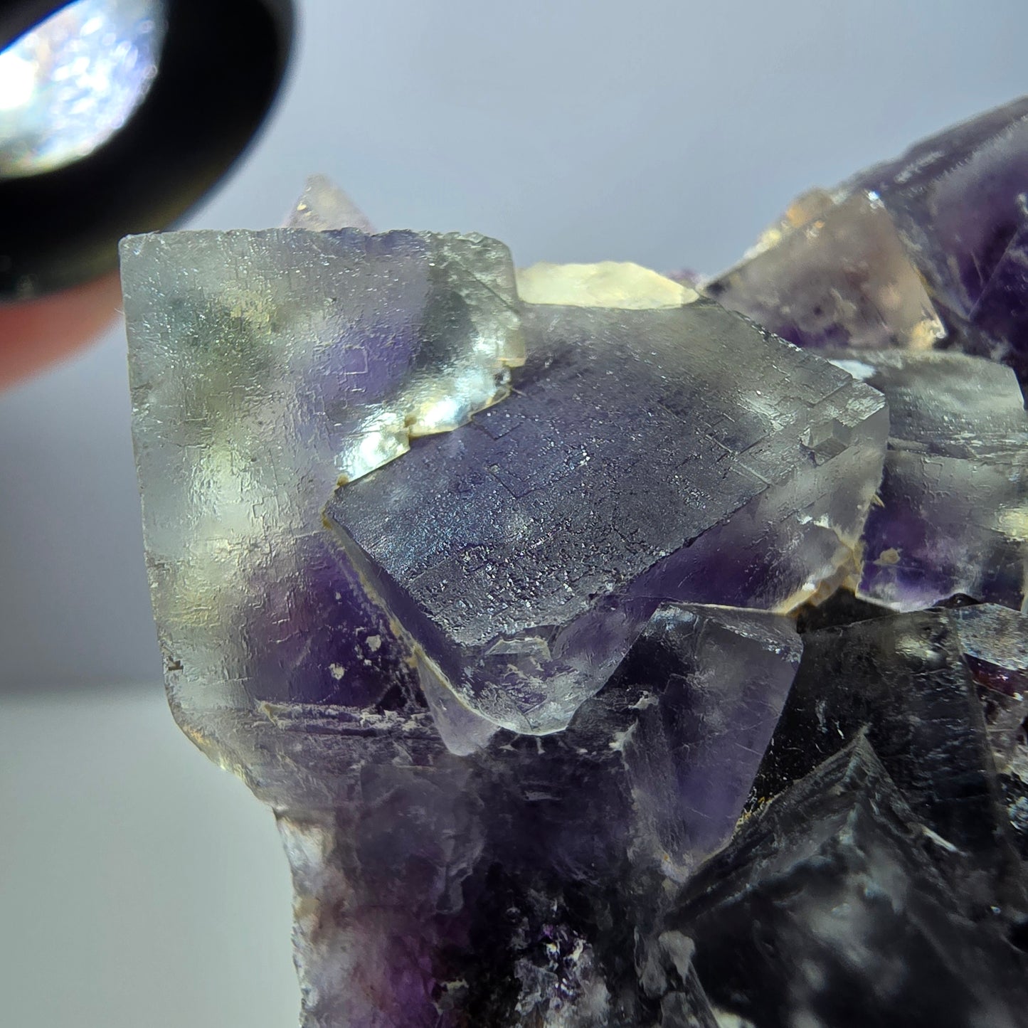 Phantom Fluorit Würfel Stufe, grün lila Okorusu, Namibia 43*44*20mm