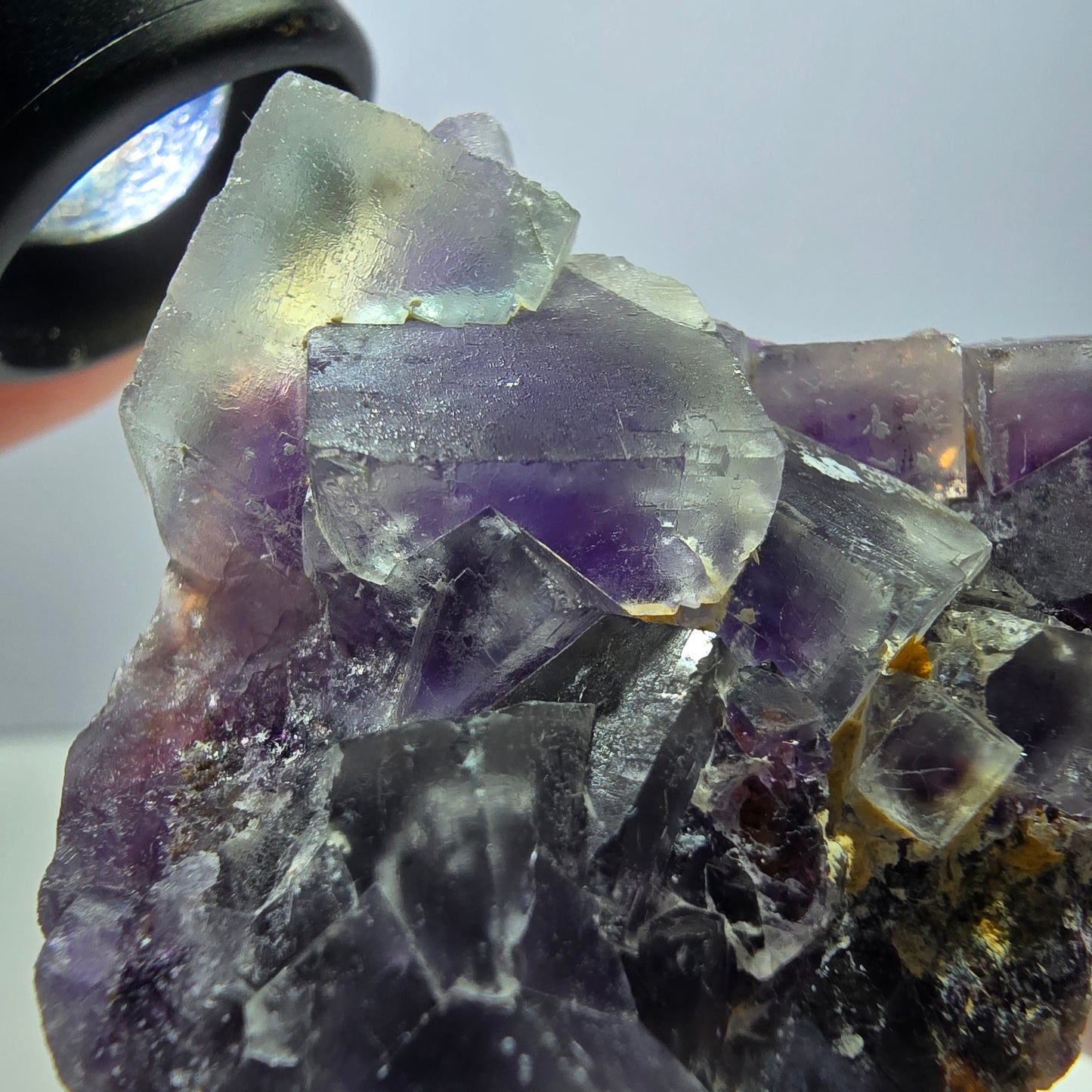 Phantom Fluorit Würfel Stufe, grün lila Okorusu, Namibia 43*44*20mm