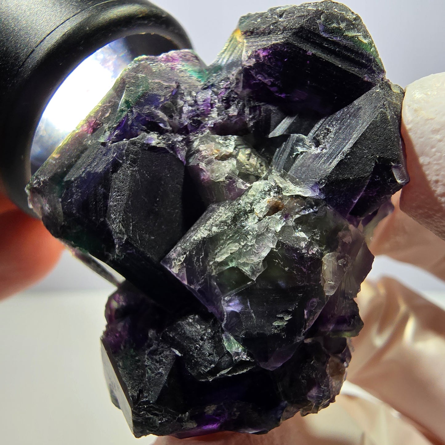 Phantom Fluorit Würfel Stufe, grün lila Okorusu, Namibia 44*38*33mm