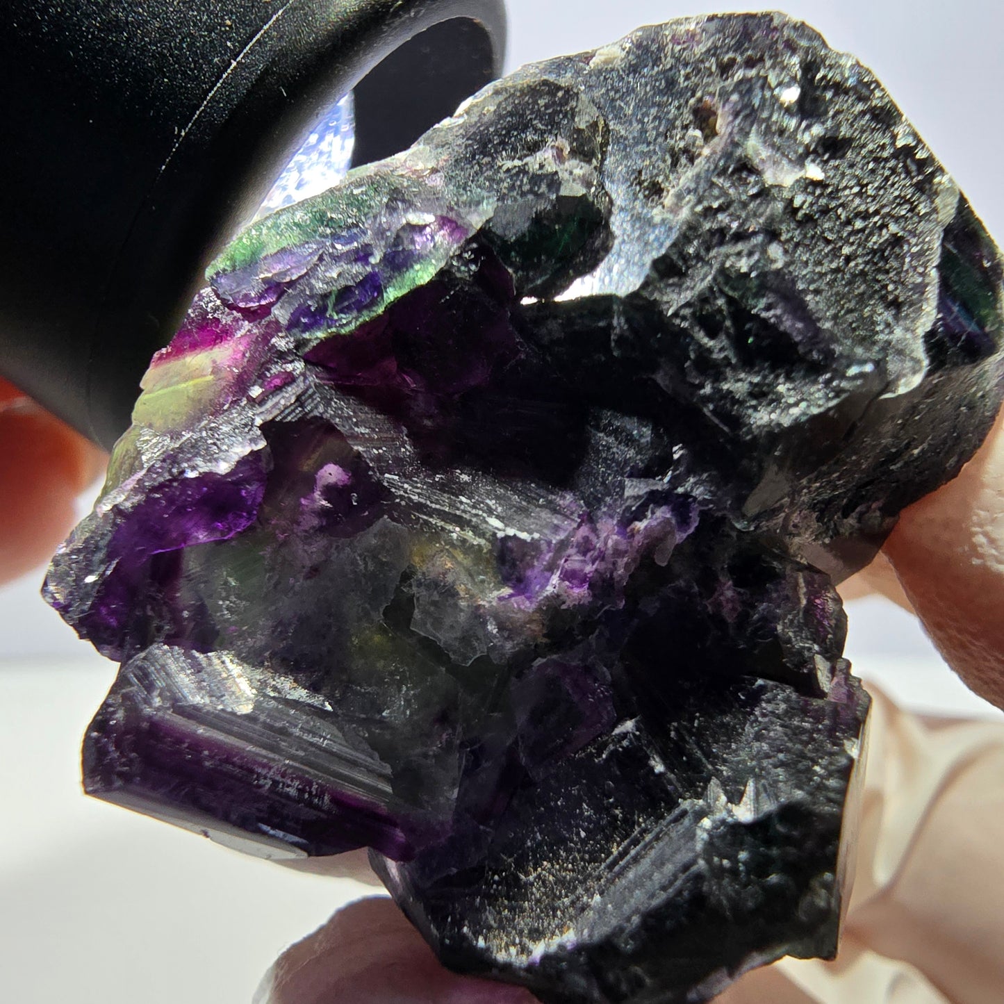Phantom Fluorit Würfel Stufe, grün lila Okorusu, Namibia 44*38*33mm