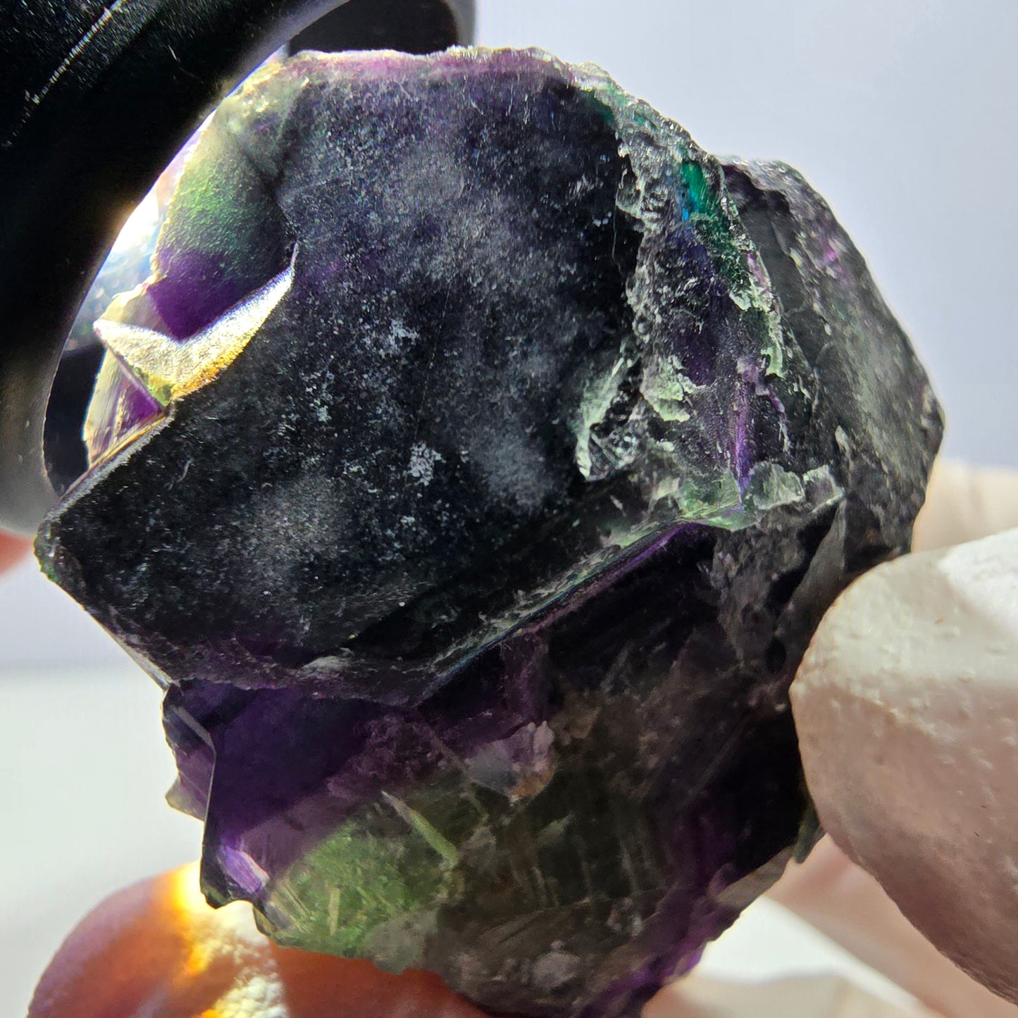 Phantom Fluorit Würfel Stufe, grün lila Okorusu, Namibia 44*38*33mm