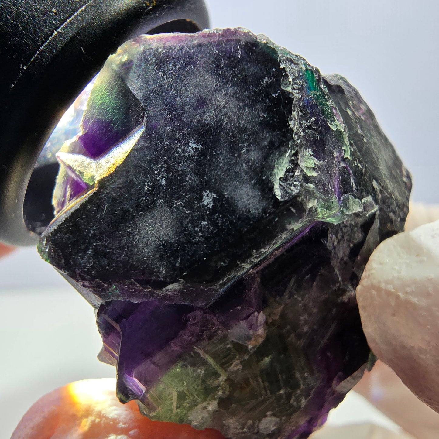 Phantom Fluorit Würfel Stufe, grün lila Okorusu, Namibia 44*38*33mm