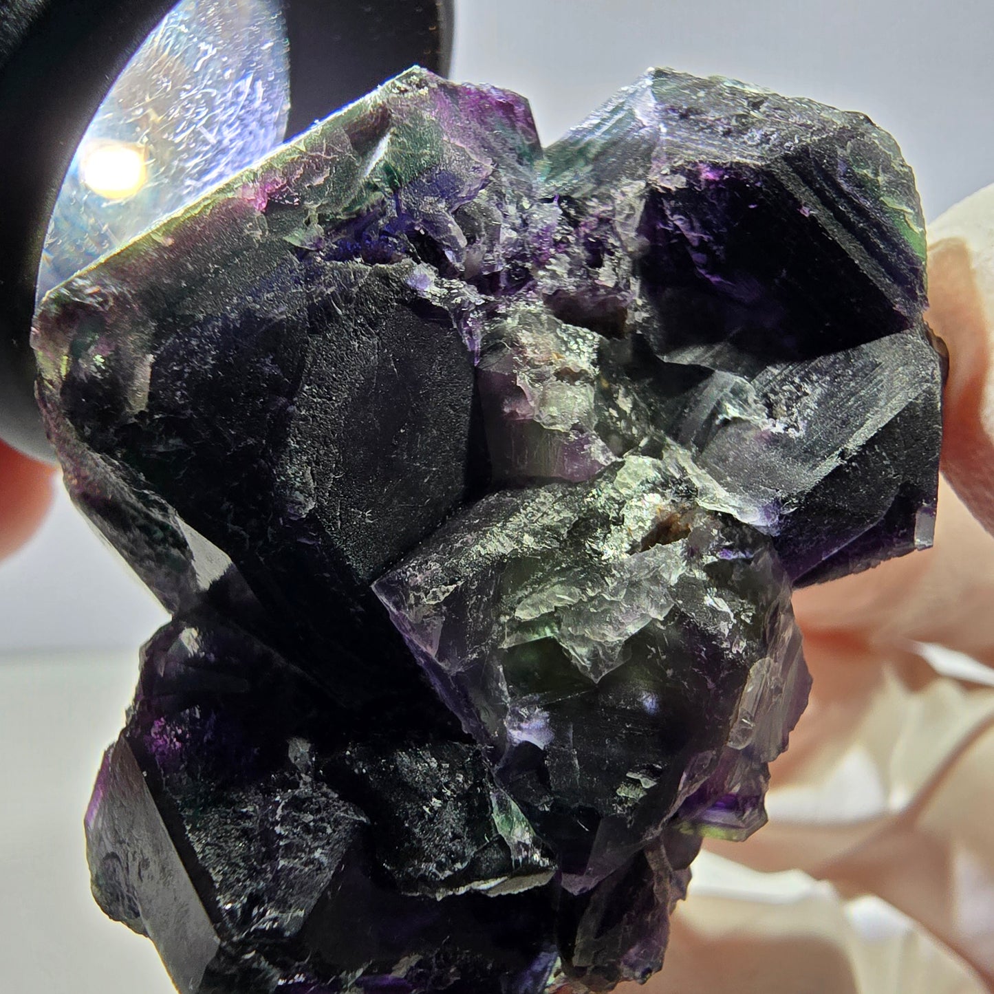 Phantom Fluorit Würfel Stufe, grün lila Okorusu, Namibia 44*38*33mm