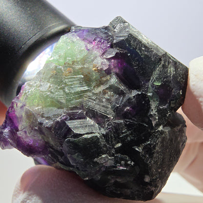 Phantom Fluorit Würfel Stufe, grün lila Okorusu, Namibia 44*38*33mm